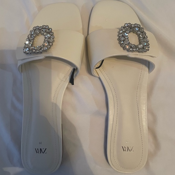 Zara sparkly low heeled sandals